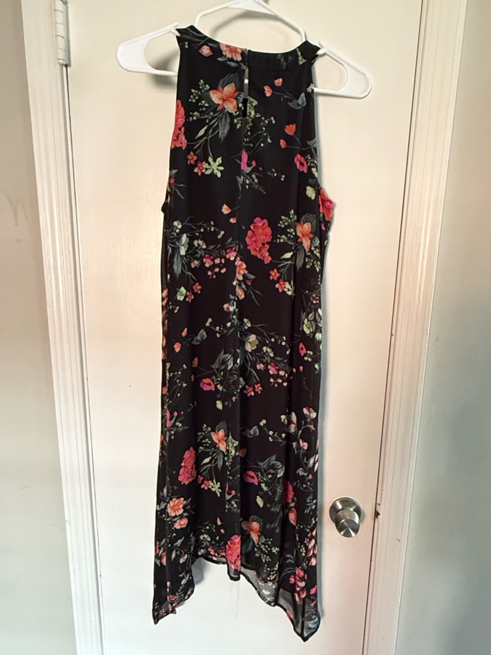 AB Studio Black Floral Halter Midi Dress Size M - Picture 2 of 6